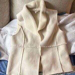 Ivory Fleece-Lined Vest